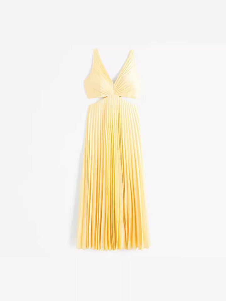 Madison Mother of the Bride Dress Plissiertes Maxi-Kleid V-Ausschnitt Cutout