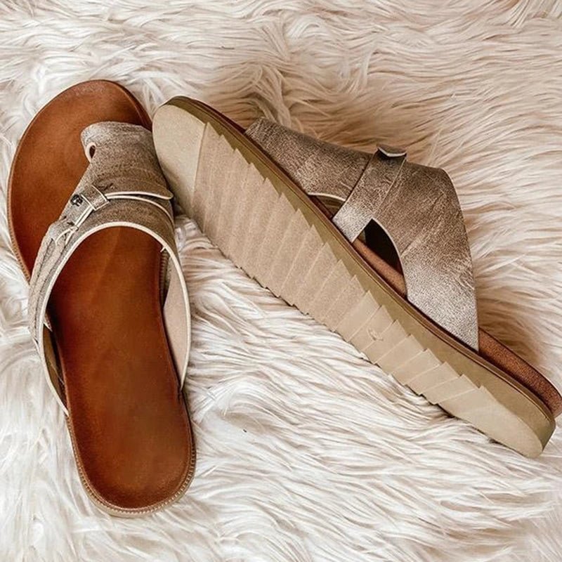 Orthopädische Sandalen Comfort Zehentrenner Veganes Leder