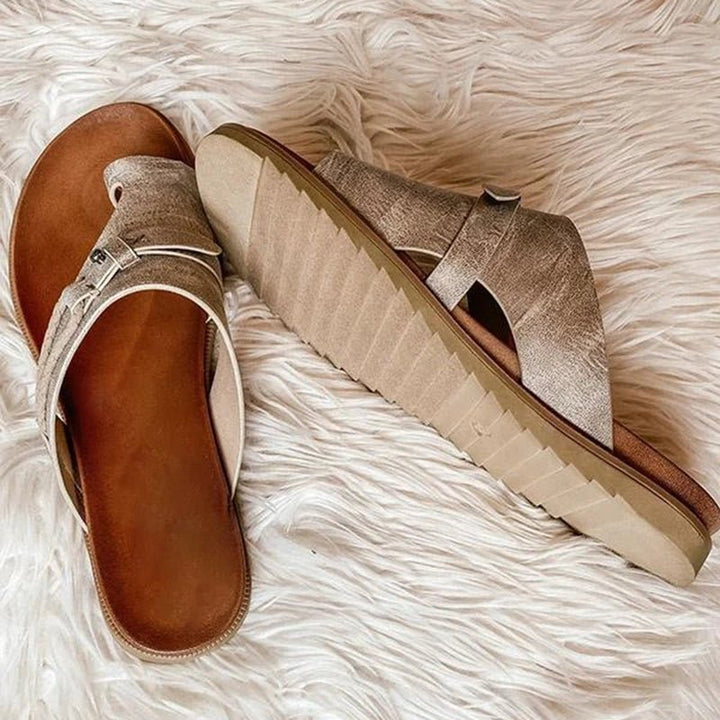 Orthopädische Sandalen Comfort Zehentrenner Veganes Leder