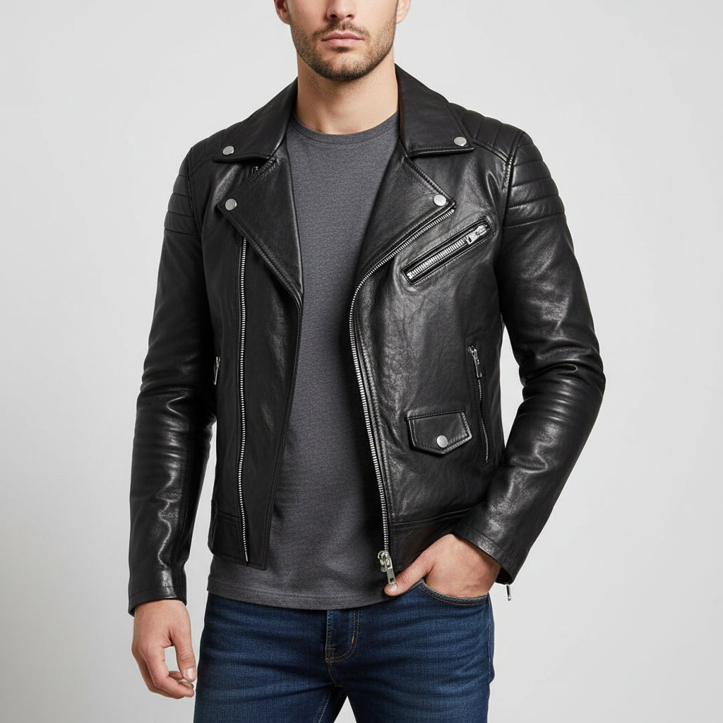 Jürgen | Herren Winter Zip-Up Lederjacke