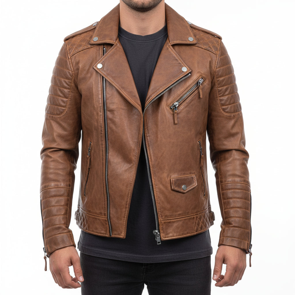 Jürgen | Herren Winter Zip-Up Lederjacke