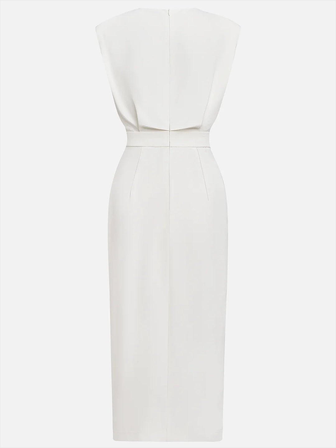 Ärmelloses Midi Kleid mit Knopfleiste