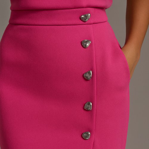 Ärmelloses Midi Kleid mit Knopfleiste