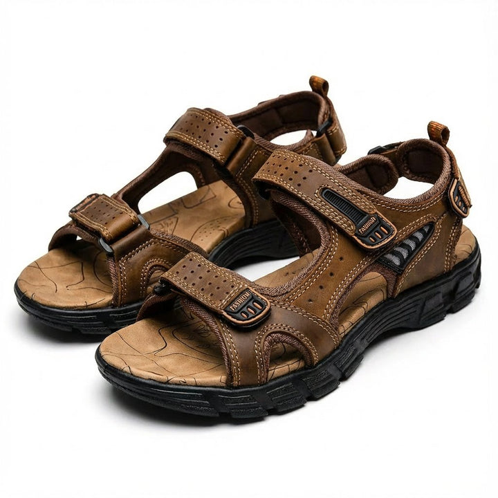 Unisex Trekking-Sandalen Klettverschluss Profilsohle Outdoor - Marrón