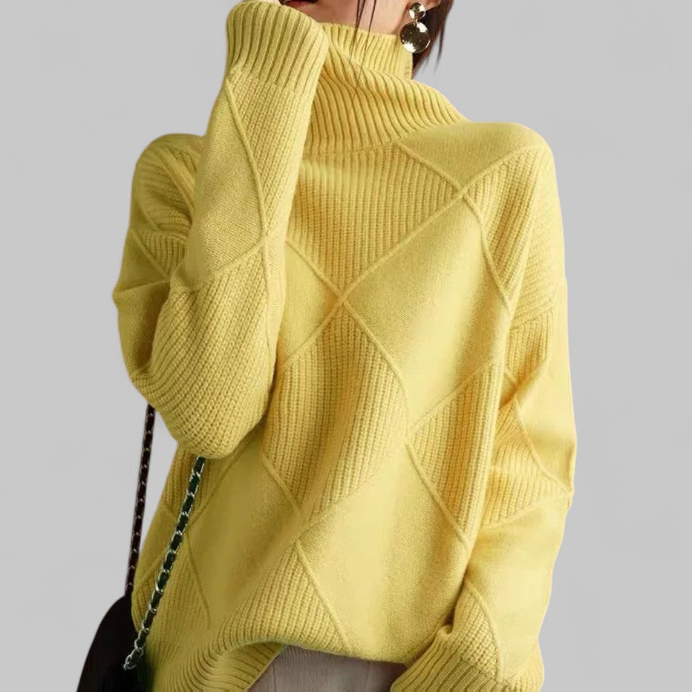 Susanne | Rollkragen Locker Geschnittener Pullover für Damen